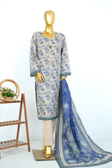 Bin Saeed Stitched 3 Piece Exclusive Printed Lawn Vol-17 Suit-LSM-3407-SKIN