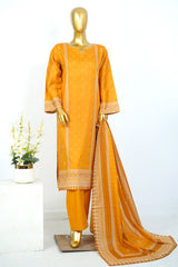 Bin Saeed Stitched 3 Piece Exclusive Printed Lawn Vol-17 Suit-LSM-3408-YELLOW