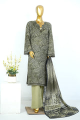 Bin Saeed Stitched 3 Piece Exclusive Printed Lawn Vol-17 Suit-LSM-3409-BLACK