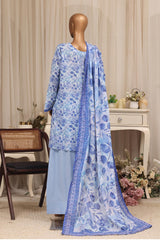 Bin Saeed Stitched 3 Piece Printed Lawn With Farshi Shalwar Vol-04 Suit-LSM-3413-FEROZI