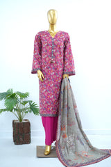 Bin Saeed Stitched 3 Piece Exclusive Printed Lawn Vol-17 Suit-LSM-3418-ATISHI