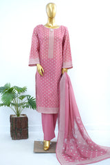 Bin Saeed Stitched 3 Piece Exclusive Printed Lawn Vol-17 Suit-LSM-3420-PINK