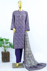 Bin Saeed Stitched 3 Piece Exclusive Printed Lawn Vol-17 Suit-LSM-3423-PURPLE