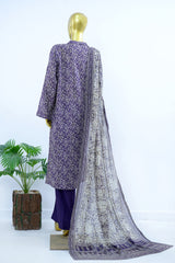 Bin Saeed Stitched 3 Piece Exclusive Printed Lawn Vol-17 Suit-LSM-3423-PURPLE