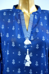 Bin Saeed Stitched 3 Piece Exclusive Printed Lawn Vol-17 Suit-LSM-3426-BLUE