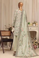 Bin Saeed Stitched 3 Piece Printed Lawn With Farshi Shalwar Vol-04 Suit-LSM-3427-PISTA
