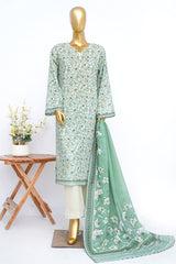 Bin Saeed Stitched 3 Piece Exclusive Printed Lawn Vol-17 Suit-LSM-3430-PISTA
