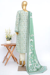 Bin Saeed Stitched 3 Piece Exclusive Printed Lawn Vol-17 Suit-LSM-3430-PISTA