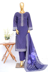 Bin Saeed Stitched 3 Piece Exclusive Printed Lawn Vol-17 Suit-LSM-3433-PURPLE