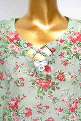 Bin Saeed Stitched 3 Piece Printed Lawn With Farshi Shalwar Vol-04 Suit-LSM-3443-PISTA