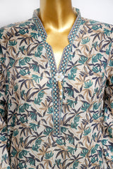 Bin Saeed Stitched 3 Piece Printed Lawn With Farshi Shalwar Vol-04 Suit-LSM-3445-SKIN