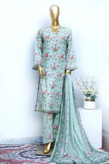 Bin Saeed Stitched 3 Piece Exclusive Printed Lawn Vol-18 Suit-LSM-3455-PISTA
