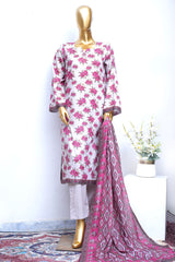 Bin Saeed Stitched 3 Piece Exclusive Printed Lawn Vol-18 Suit-LSM-3456-SKIN