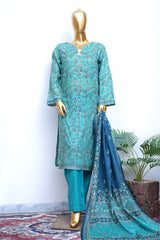 Bin Saeed Stitched 3 Piece Exclusive Printed Lawn Vol-18 Suit-LSM-3457-GREEN