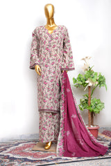 Bin Saeed Stitched 3 Piece Exclusive Printed Lawn Vol-18 Suit-LSM-3462-SKIN