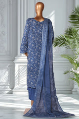 Bin Saeed Stitched 3 Piece Exclusive Printed Lawn Vol-02 Suit-LSM-2727-Blue