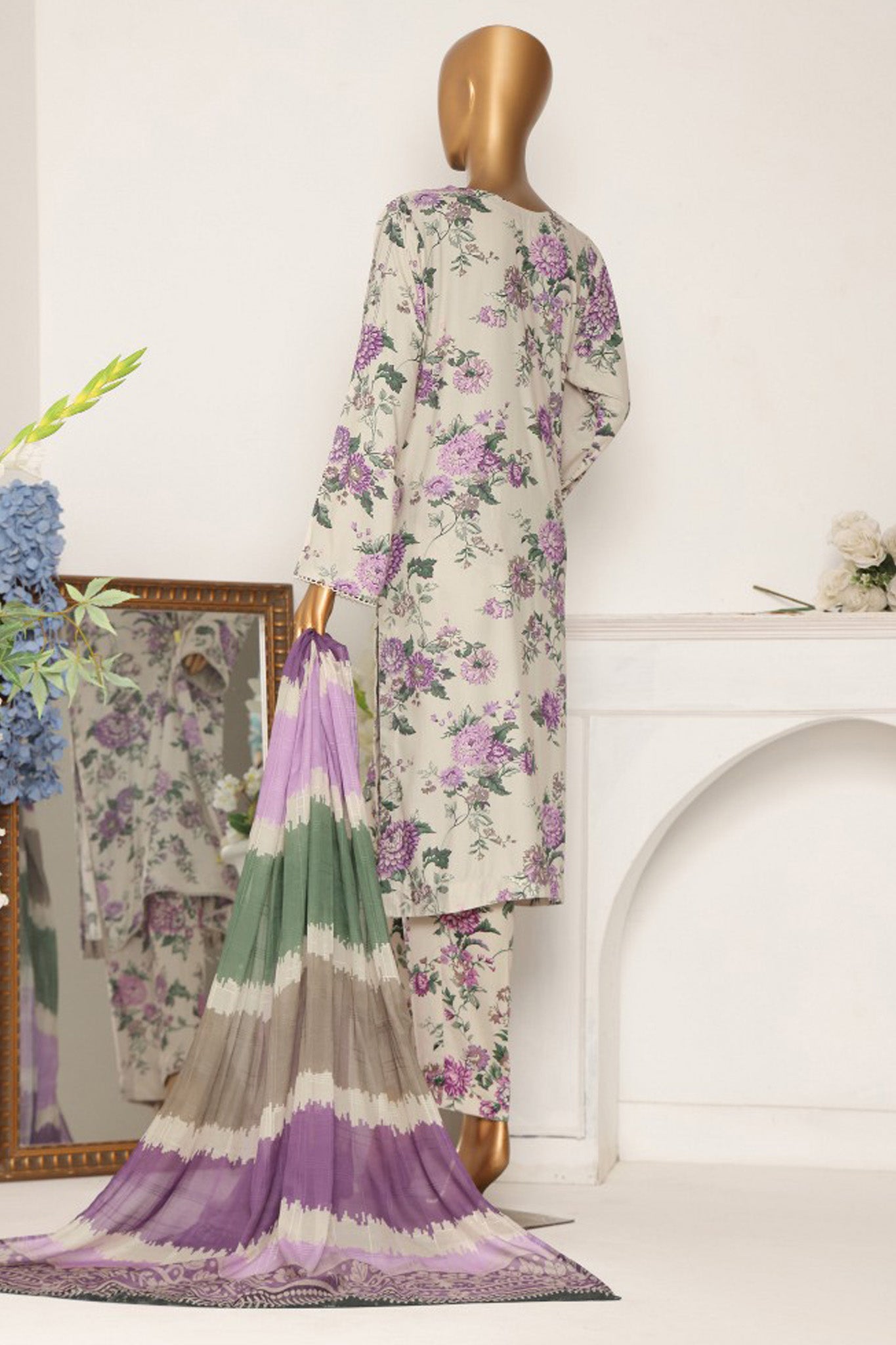 HZ Unstitched 3 Piece Wintry Linen Collection'2024-LWP-1119