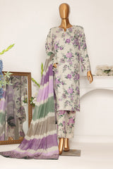 HZ Unstitched 3 Piece Wintry Linen Collection'2024-LWP-1119