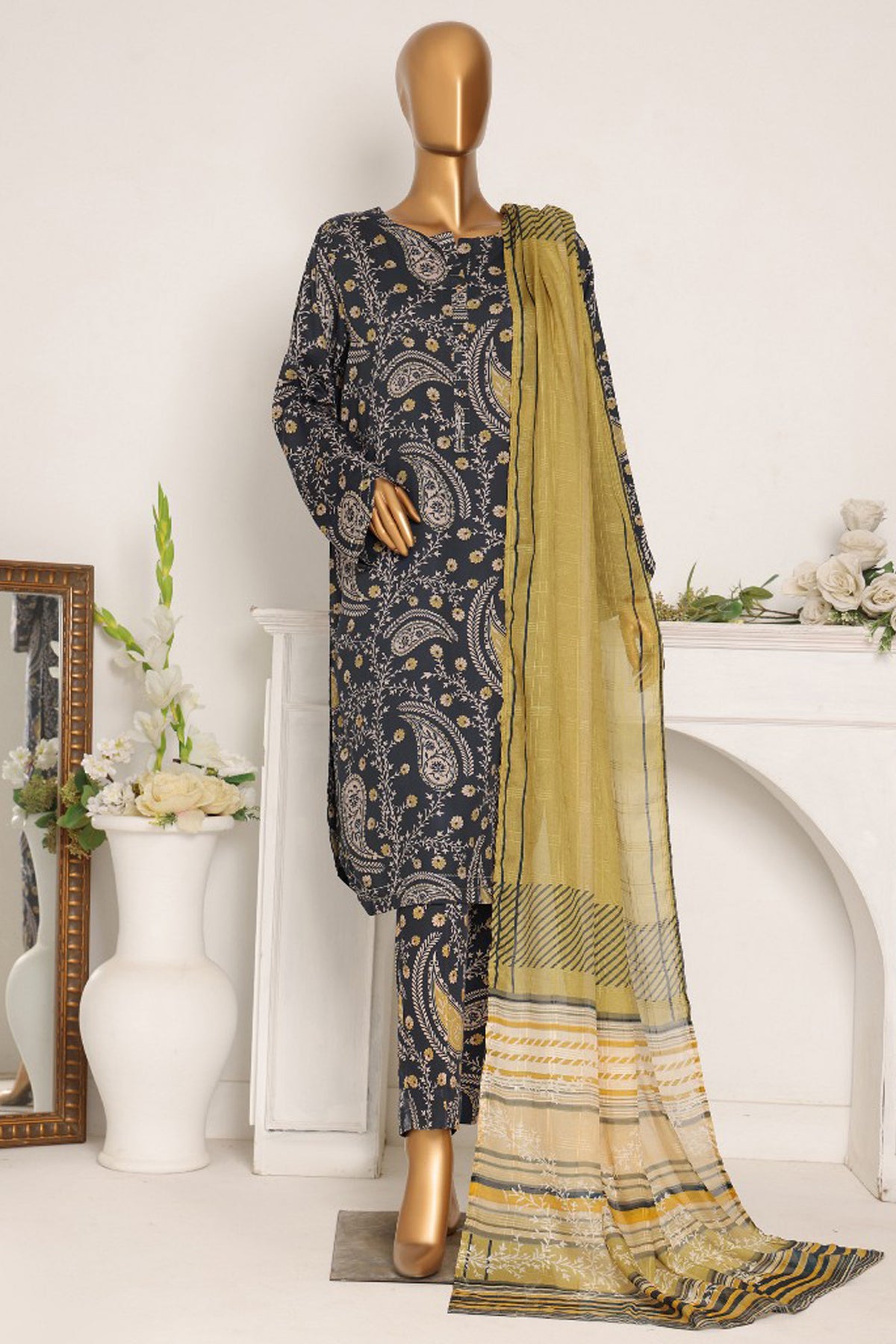 HZ Unstitched 3 Piece Wintry Linen Collection'2024-LWP-1120