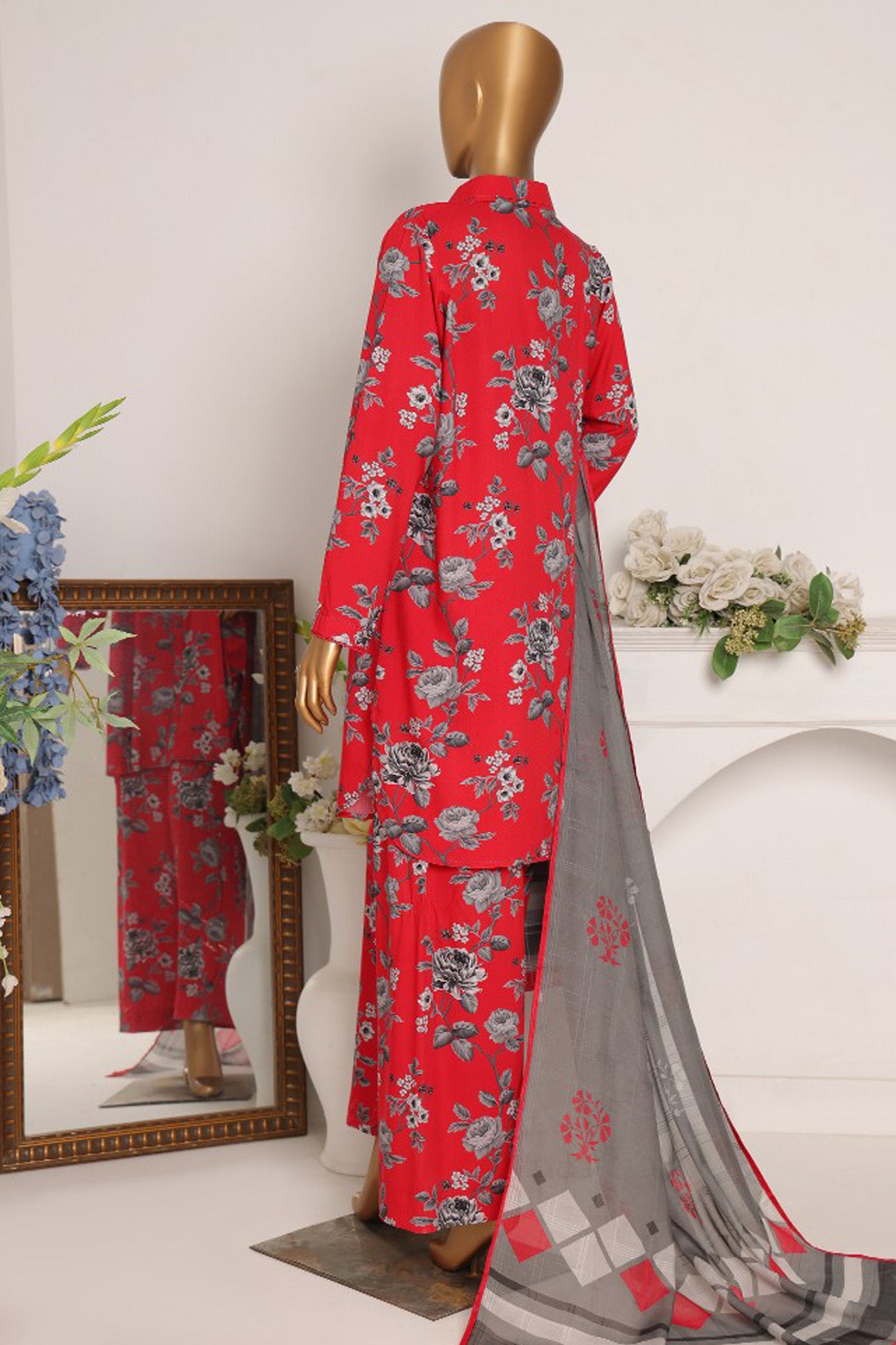 HZ Unstitched 3 Piece Wintry Linen Collection'2024-LWP-1124