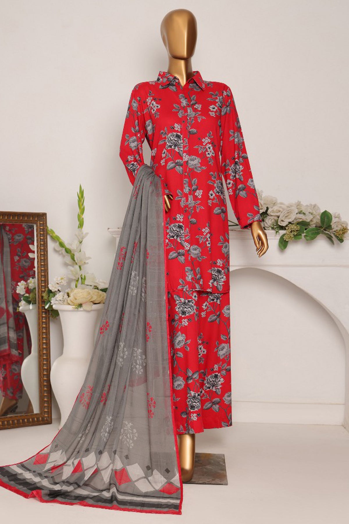 HZ Unstitched 3 Piece Wintry Linen Collection'2024-LWP-1124