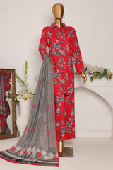 HZ Unstitched 3 Piece Wintry Linen Collection'2024-LWP-1124