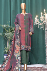 Linen Wintry By HZ Unstitched 3 Piece Linen With Shawl Collection'2024-LWS-1135