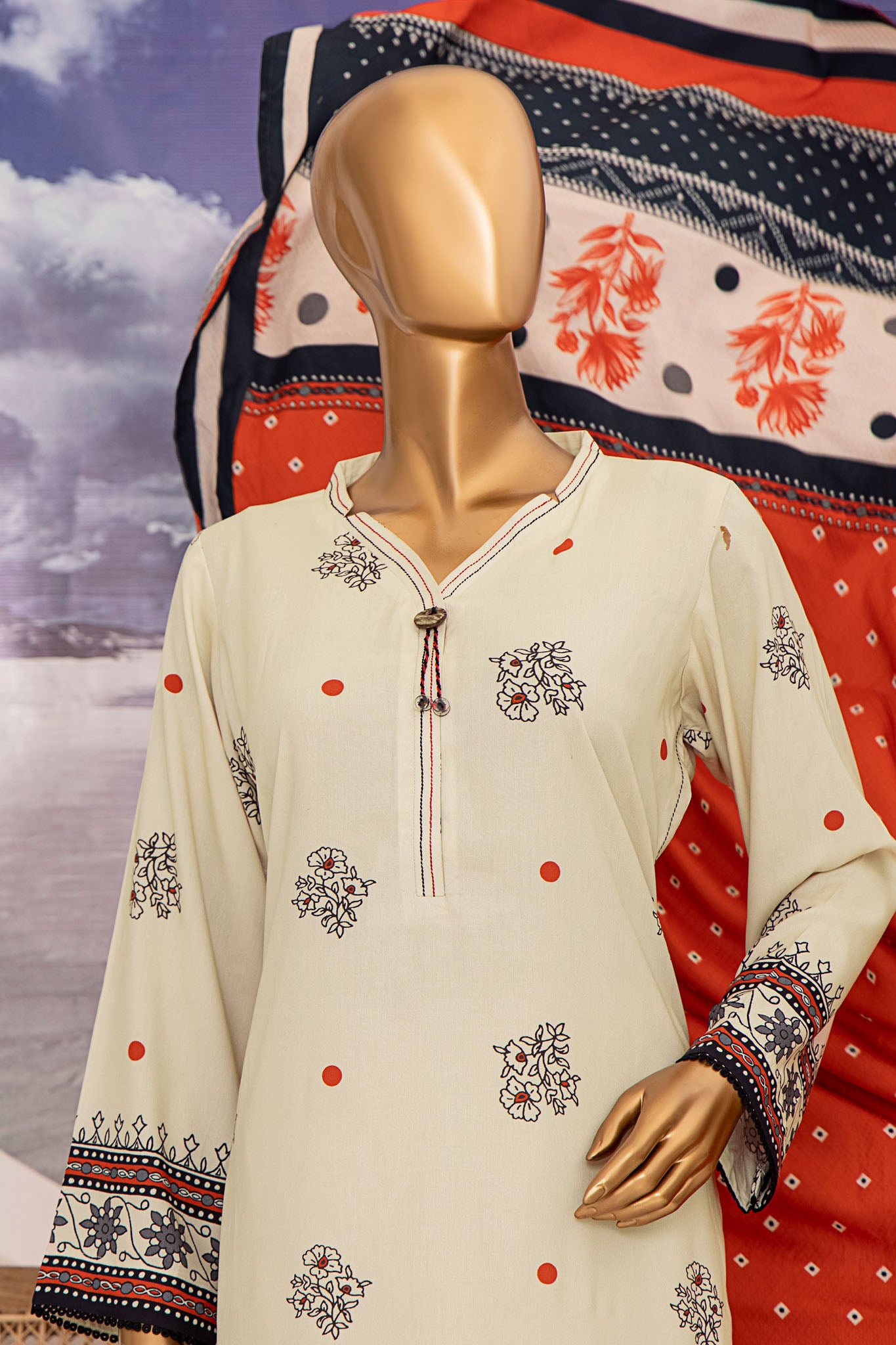 Linen Wintry By HZ Unstitched 3 Piece Printed Linen Vol-02 Collection'2024-LWS-1155-White