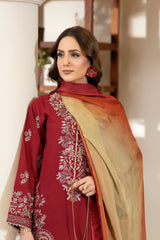 Justuju By Inara Stitched 3 Piece Winter Collection'2026-LALSAA DR-03