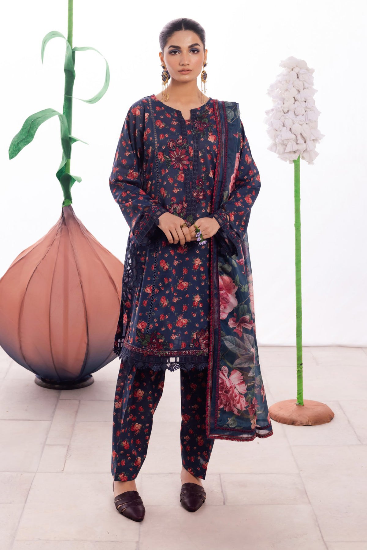 Dahlia by Iznik Unstitched 3 Piece Printed Lawn Collection'2024-DL-07-Meadow