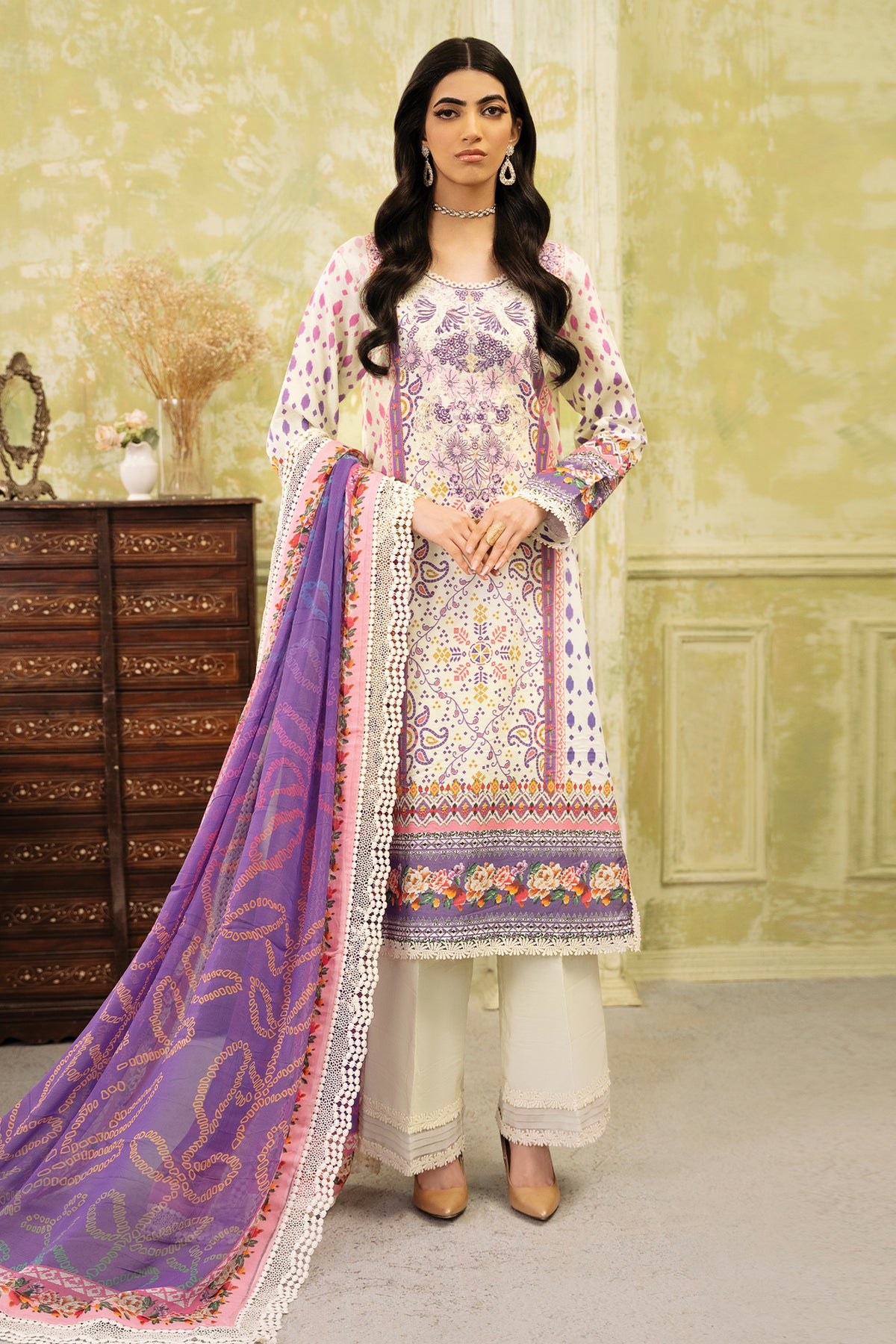 Flora by Rohenaz Unstitched 3 Piece Printed Lawn Collection'2024-RNP-06-B