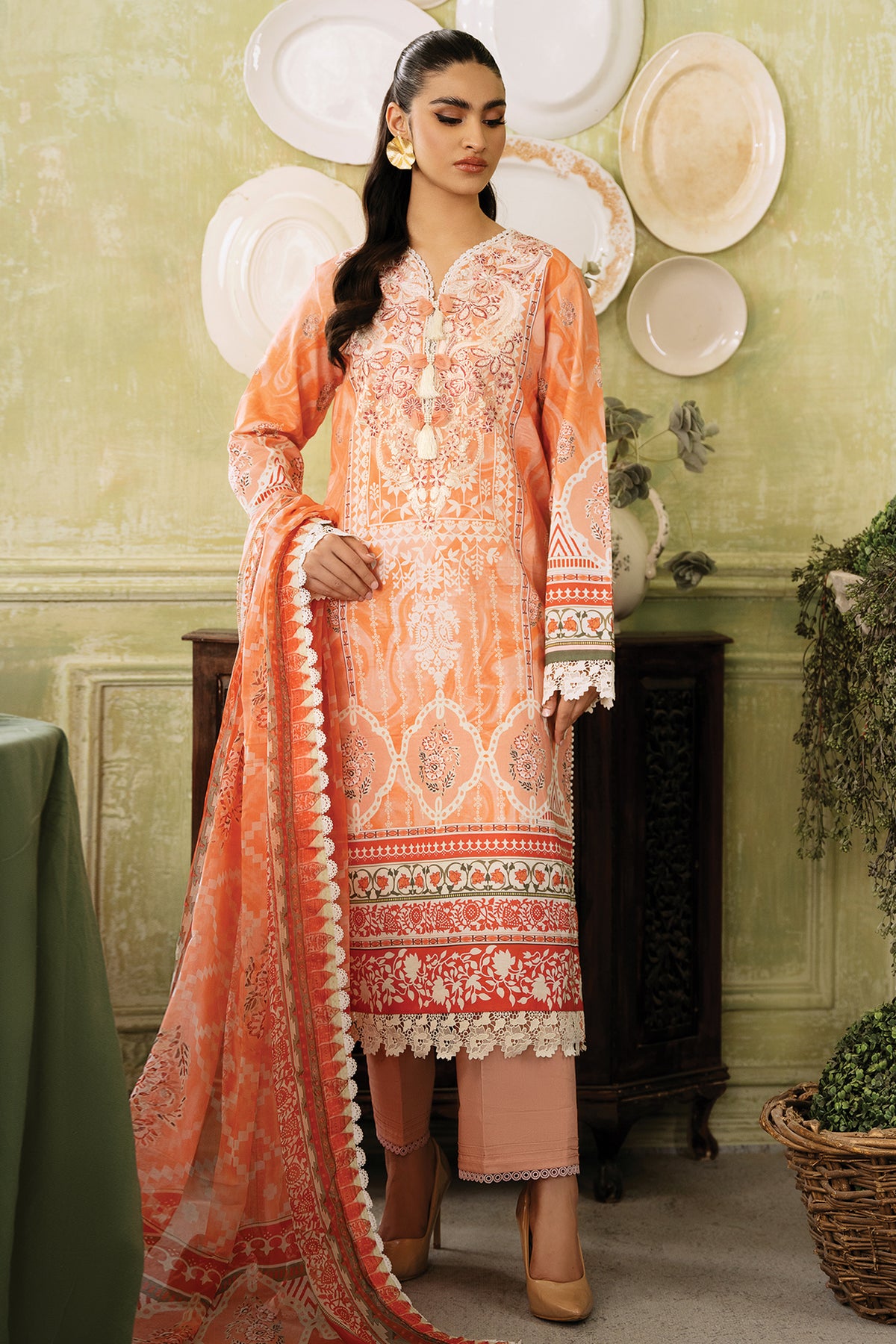 Flora by Rohenaz Unstitched 3 Piece Printed Lawn Collection'2024-RNP-07-A