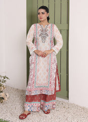 Whimsical Garden By Ahlam Stitched Summer Co-Ords Suit-Maroon Grace