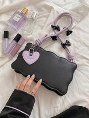 Fineur Handbag Baggie - Black (Lilac Strap)