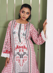 Daily Chic - Ahlam By Safa Textile Stitched 1 Piece Summer Shirt-Crimson Glow