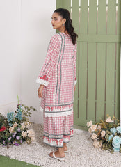Daily Chic - Ahlam By Safa Textile Stitched 1 Piece Summer Shirt-Crimson Glow