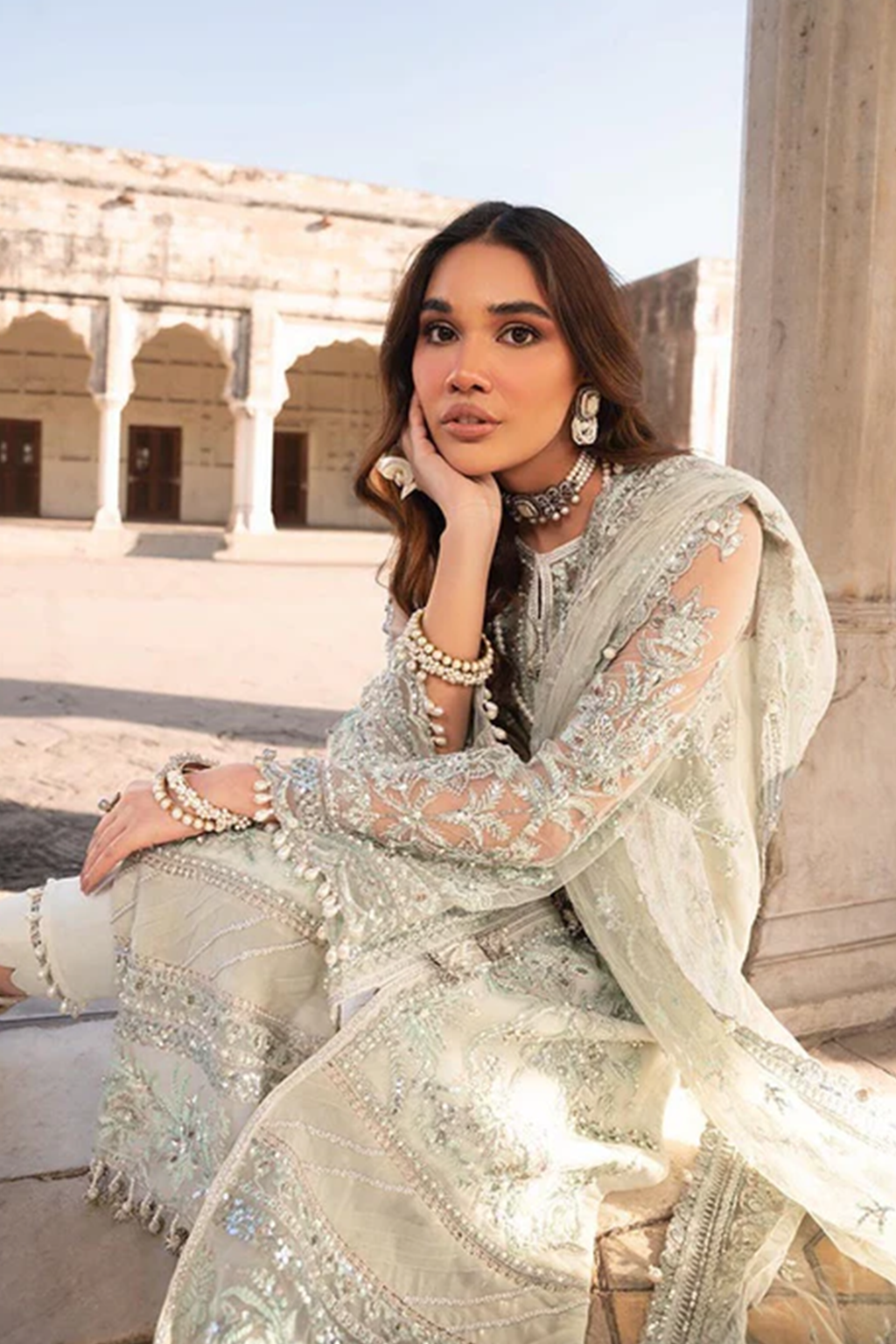 Meeral Stitched 3 Piece Luxury Formals Pret Collection'2025-Meeral - Sifa - Meeral Luxe