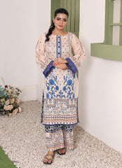 Daily Chic - Ahlam By Safa Textile Stitched 1 Piece Summer Shirt-Sky Whisper