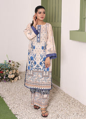 Daily Chic - Ahlam By Safa Textile Stitched 1 Piece Summer Shirt-Sky Whisper