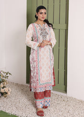 Whimsical Garden By Ahlam Stitched Summer Co-Ords Suit-Maroon Grace