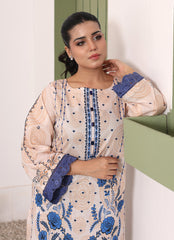 Whimsical Garden By Ahlam Stitched Summer Co-Ords Suit-Sky Whisper