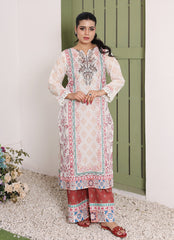 Daily Chic - Ahlam By Safa Textile Stitched 1 Piece Summer Shirt-Maroon Grace