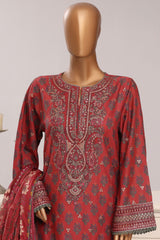 Regal By Sada Bahar Stitched 3 Piece Festive Emb Lawn Vol-03 Suit-EMB-1267 MAROON