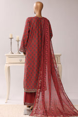 Regal By Sada Bahar Stitched 3 Piece Festive Emb Lawn Vol-03 Suit-EMB-1267 MAROON