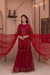 Noor E Mahal by Madiha Gohar Stitched Formals Collection'2026-Layla e Mehr | Gharara Dress