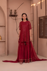 Noor E Mahal by Madiha Gohar Stitched Formals Collection'2026-Layla e Mehr | Gharara Dress