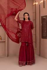 Noor E Mahal by Madiha Gohar Stitched Formals Collection'2026-Layla e Mehr | Gharara Dress