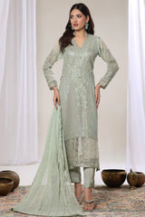 Aura By Soghat Unstitched 3 Piece Luxury Chiffon Formals Suit-Lenora