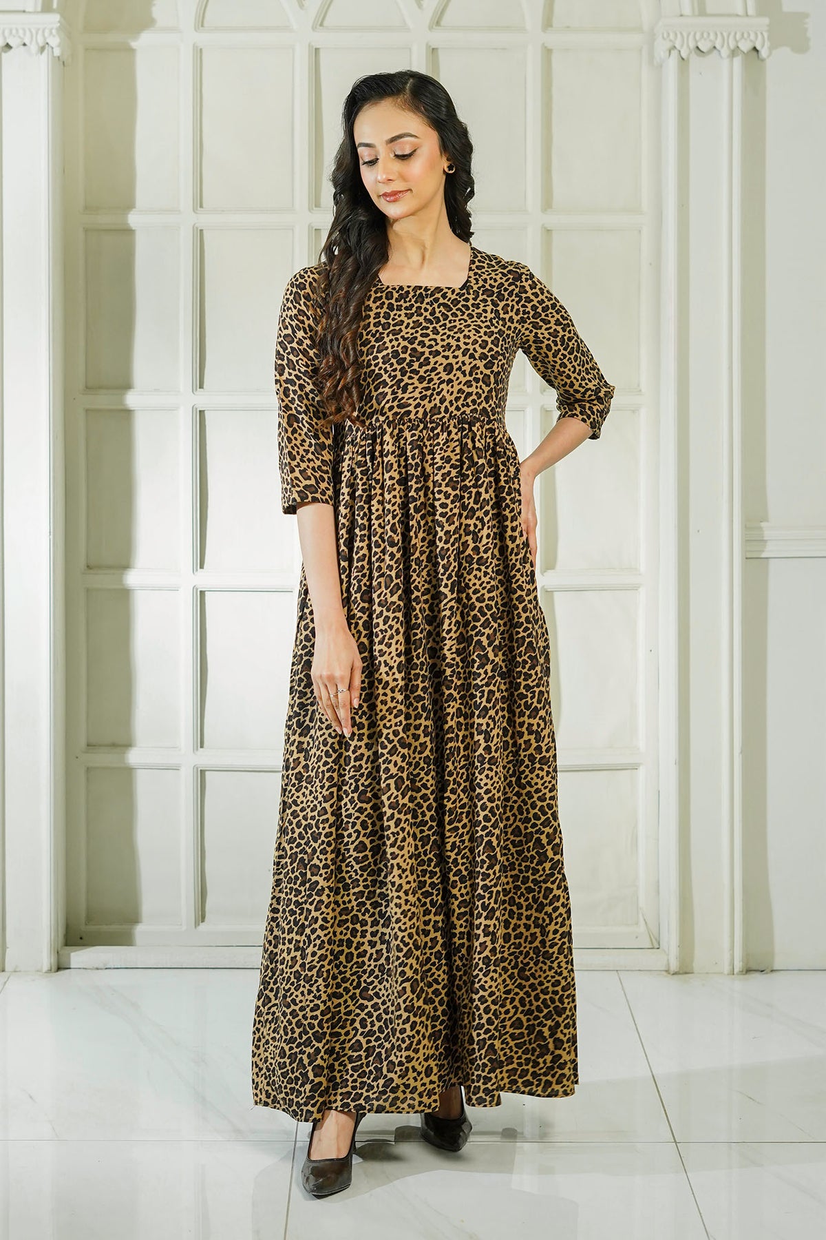 MeBae Stitched Frock Collection-Leopard Charm Frock