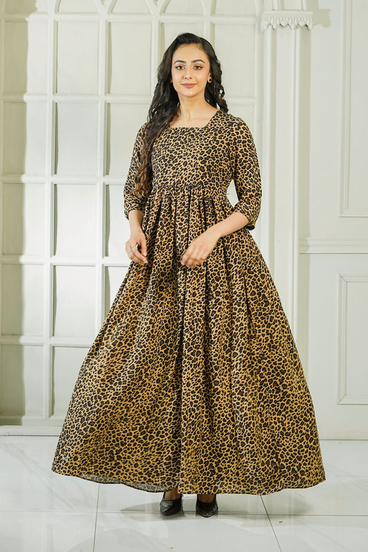 MeBae Stitched Frock Collection-Leopard Charm Frock